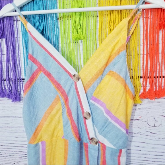 Nordstrom Dresses & Skirts - Sandy & Sid Stripe Button Down Midi Dress 9% Linen